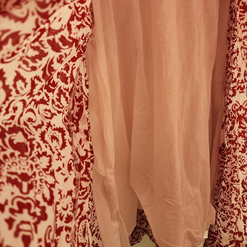 Lapis Anthropologie Floral Cotton Fit Flare Dress Large Boho V Neck Cottage - Picture 6 of 10